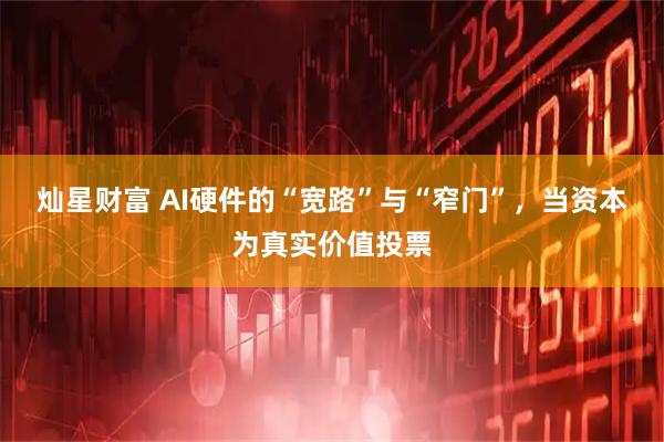 灿星财富 AI硬件的“宽路”与“窄门”，当资本为真实价值投票