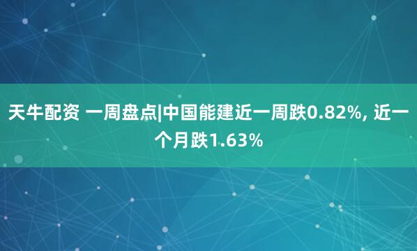 天牛配资 一周盘点|中国能建近一周跌0.82%, 近一个月跌1.63%
