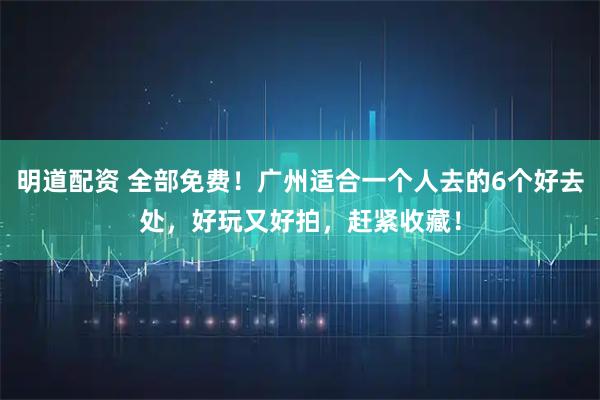 明道配资 全部免费！广州适合一个人去的6个好去处，好玩又好拍，赶紧收藏！