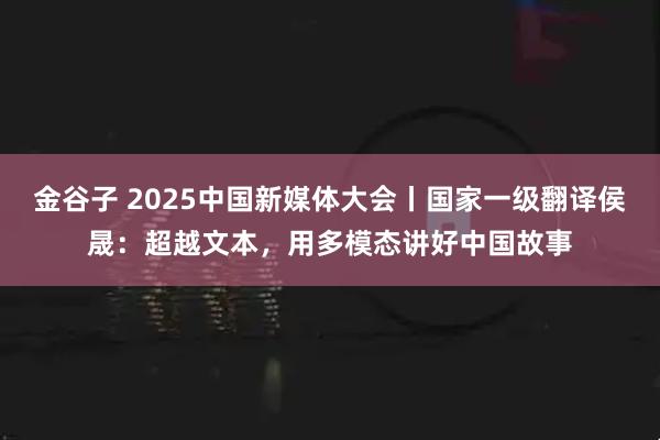 金谷子 2025中国新媒体大会丨国家一级翻译侯晟：超越文本，用多模态讲好中国故事